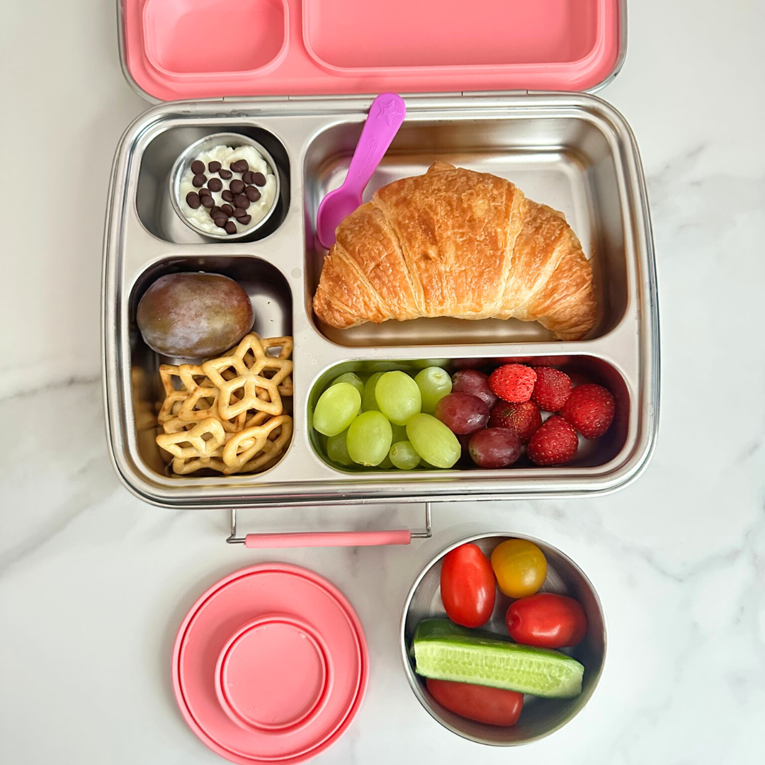 Mighty Stainless Steel Lunchbox – 4 Compartments (1040ml) – Light pink