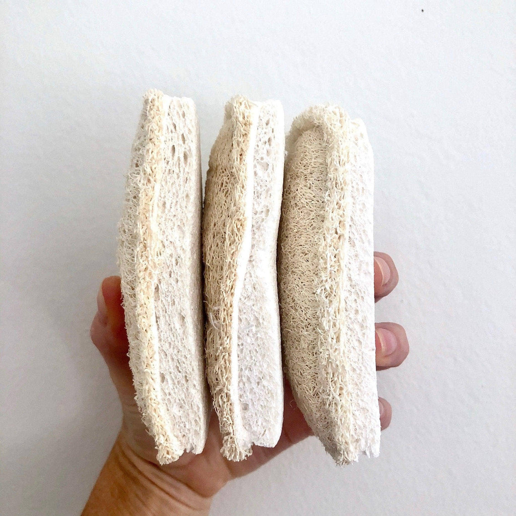 Plastic free natural Loofah Cellulose Sponges (Pack of 3)
