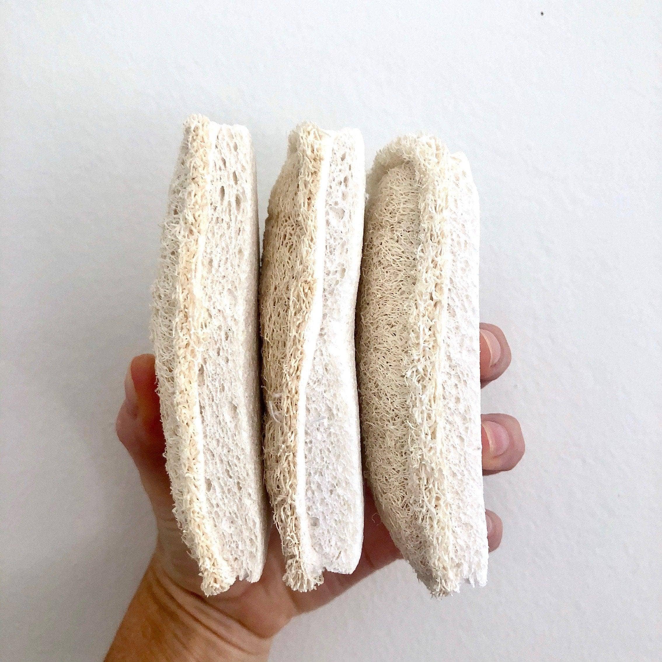 Plastic free natural Loofah Cellulose Sponges (Pack of 3)