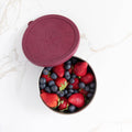 Stainless steel food container with silicone lid