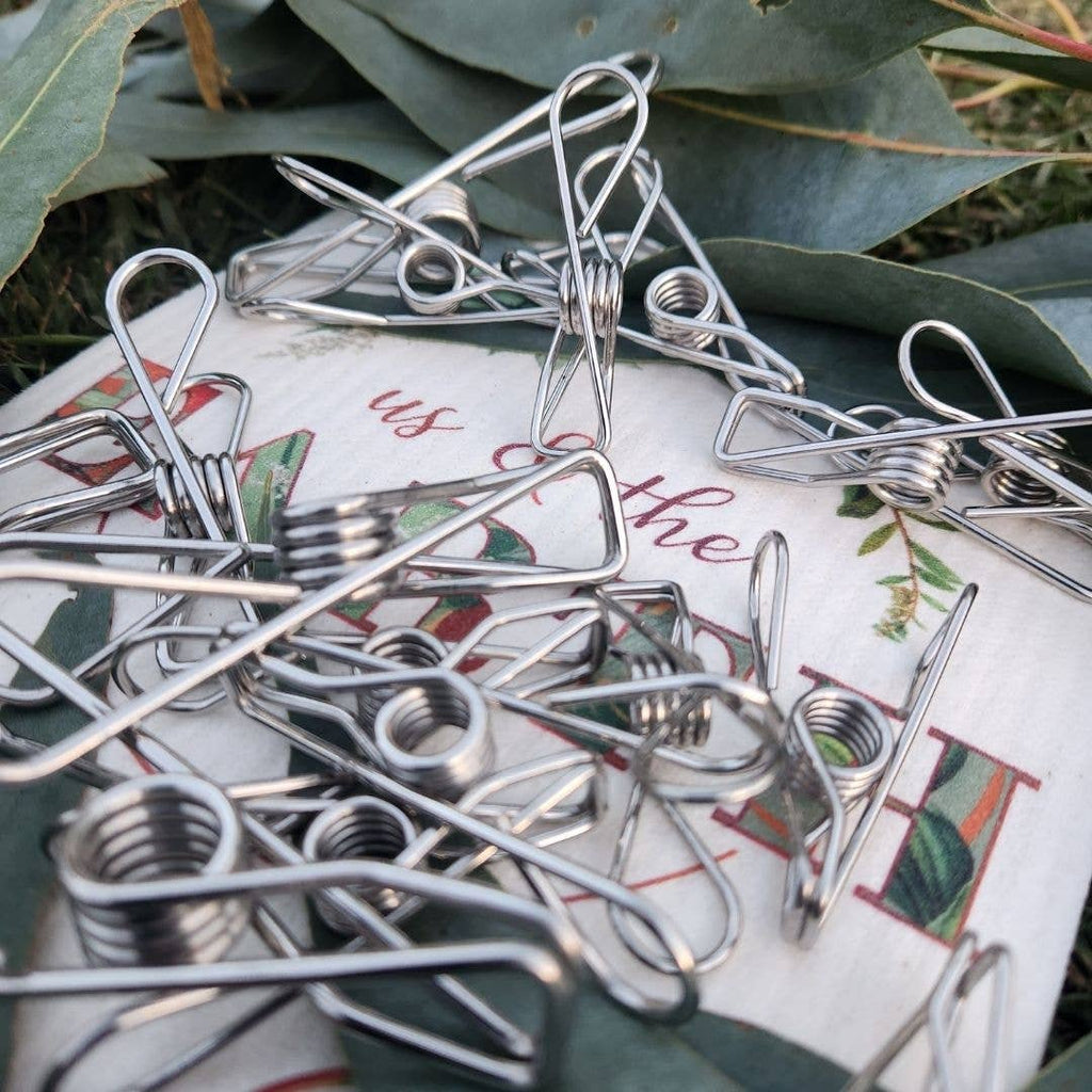 Stainless Steel Clothes Pegs: 16 Pieces, plastic free