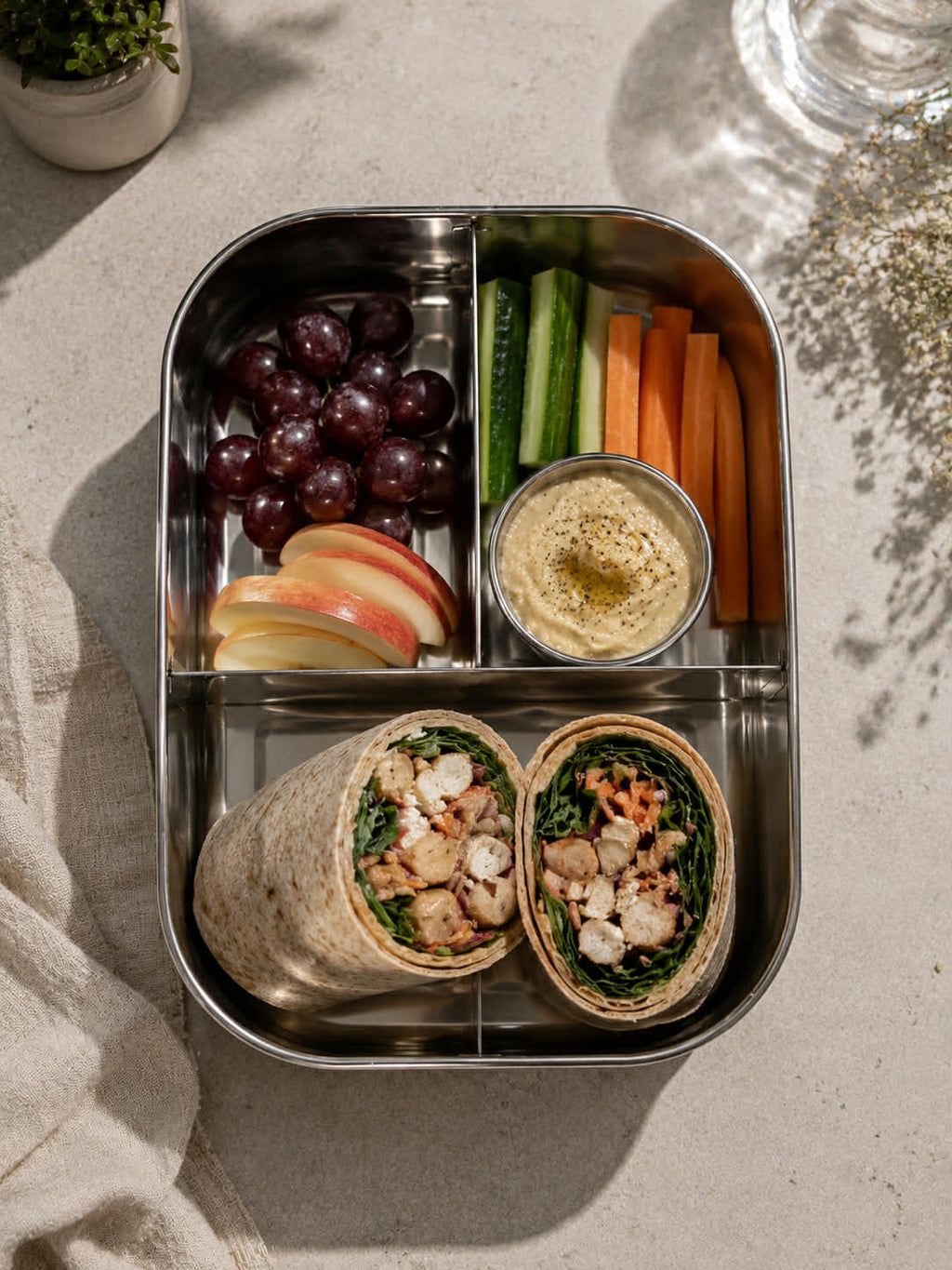 Large Stainless Steel Bento Box (3 Compartment) – Plastic-Free, Non-Toxic Lunch Box