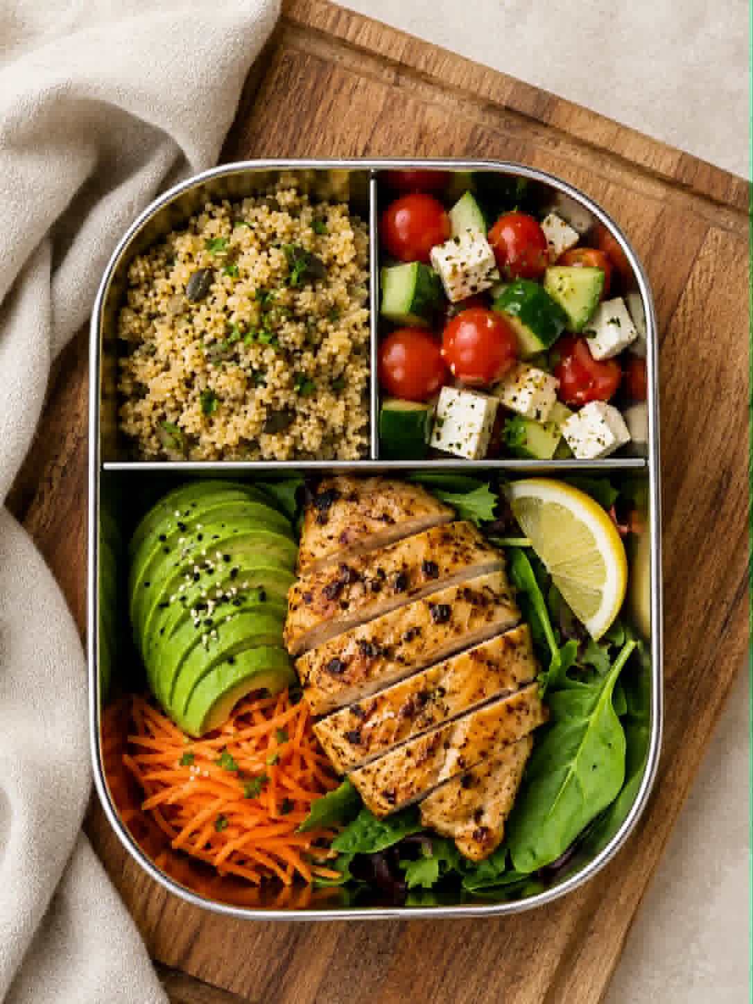 Large Stainless Steel Bento Box (3 Compartment) – Plastic-Free, Non-Toxic Lunch Box