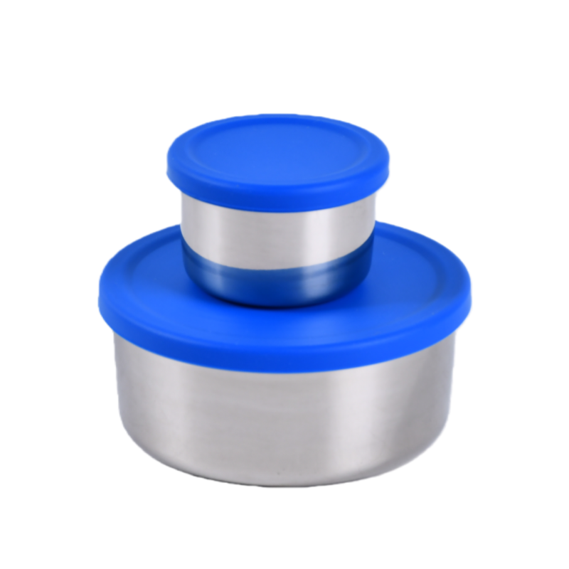 Blue Stainless Steel Bento Lunchbox Bundle – 4 Compartment + Mini Containers (Plastic-Free)