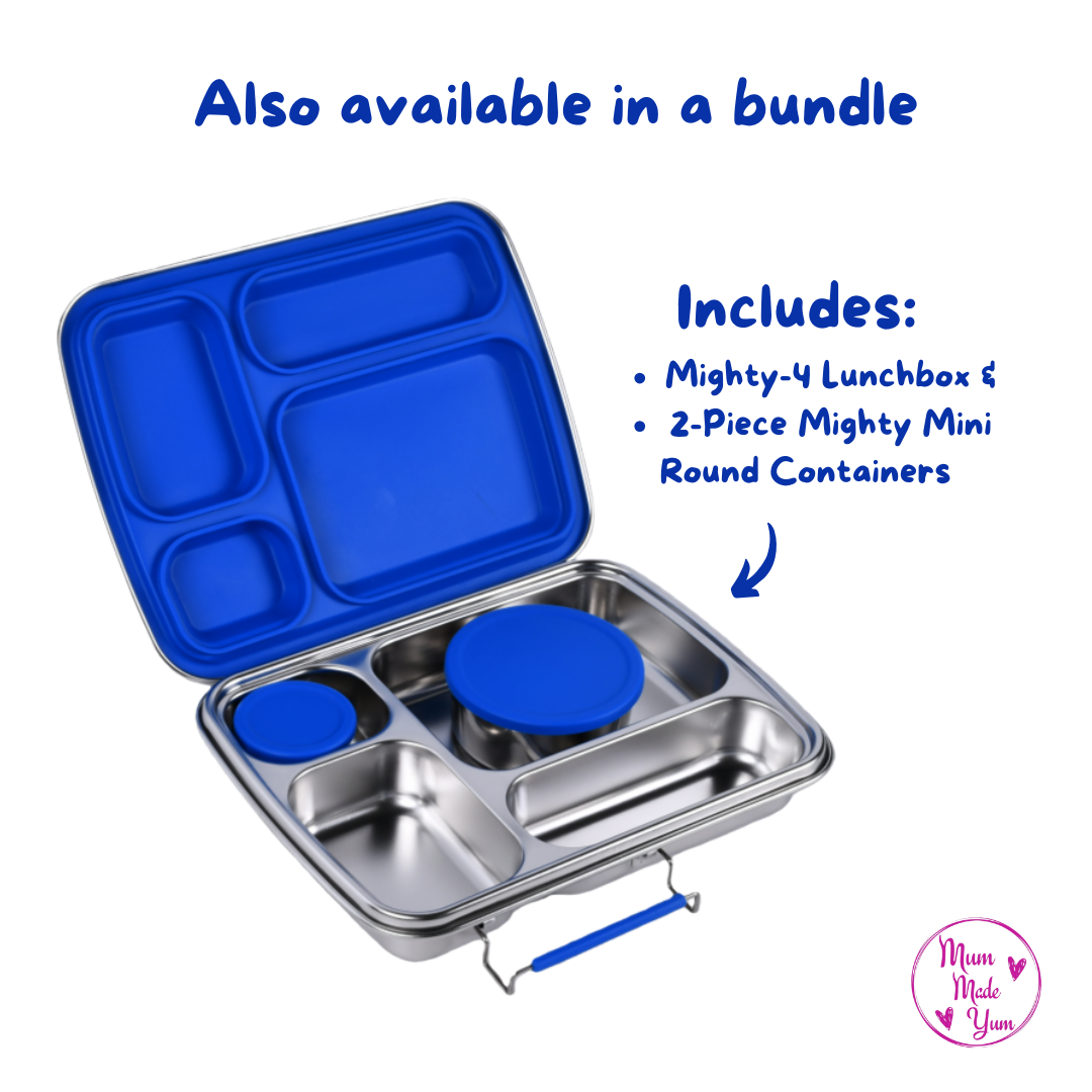 Mighty Minis Stainless Steel Round Containers – Set of 2 - Blue