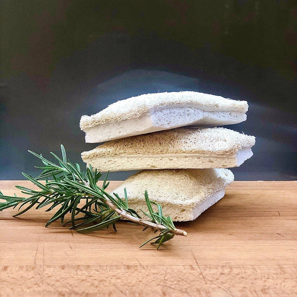 Plastic free natural Loofah Cellulose Sponges (Pack of 3)