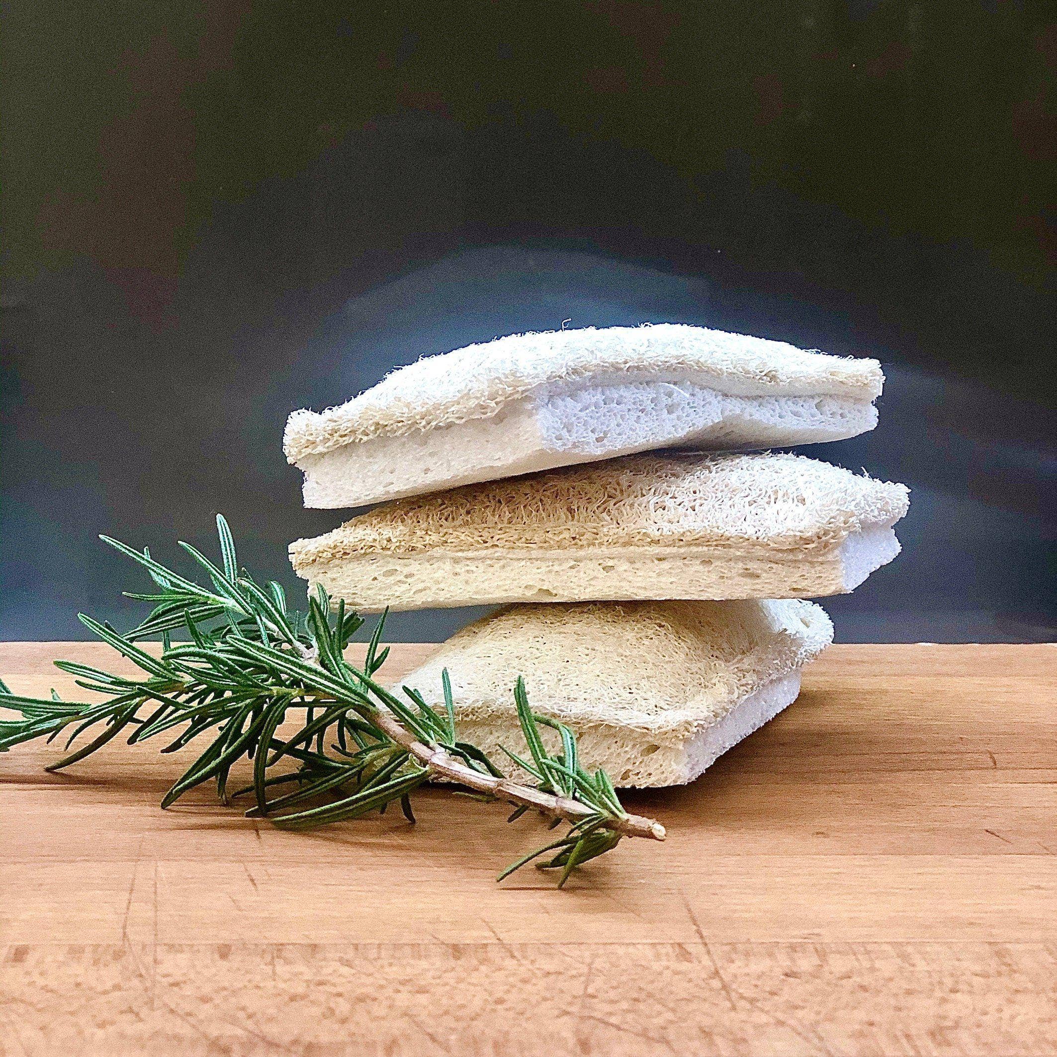 Plastic free natural Loofah Cellulose Sponges (Pack of 3)